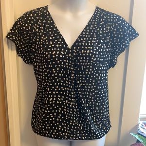 Banana Republic polka dot wrap shirt.